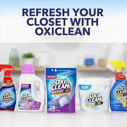 OxiClean Odor Blasters Power Paks – Post-Workout Laundry Detergent Booster for Active Wellness Routines, 24 Ct