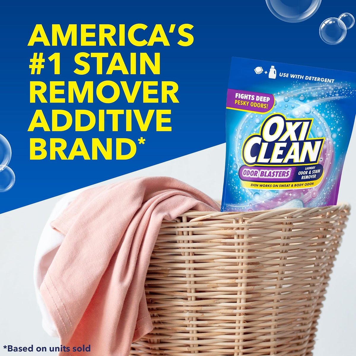 OxiClean Odor Blasters Power Paks – Post-Workout Laundry Detergent Booster for Active Wellness Routines, 24 Ct