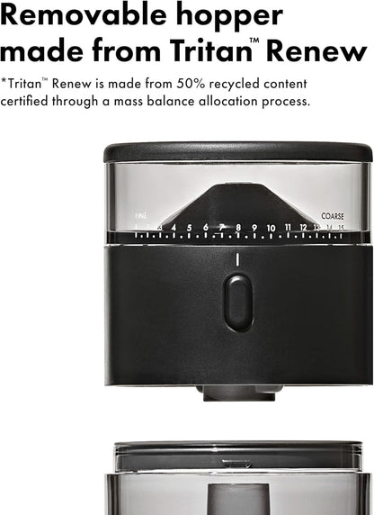 OXO Brew Compact Conical Burr Coffee Grinder – Intentional Living Coffee Grinder for Slow Mornings, 15 Grind Settings