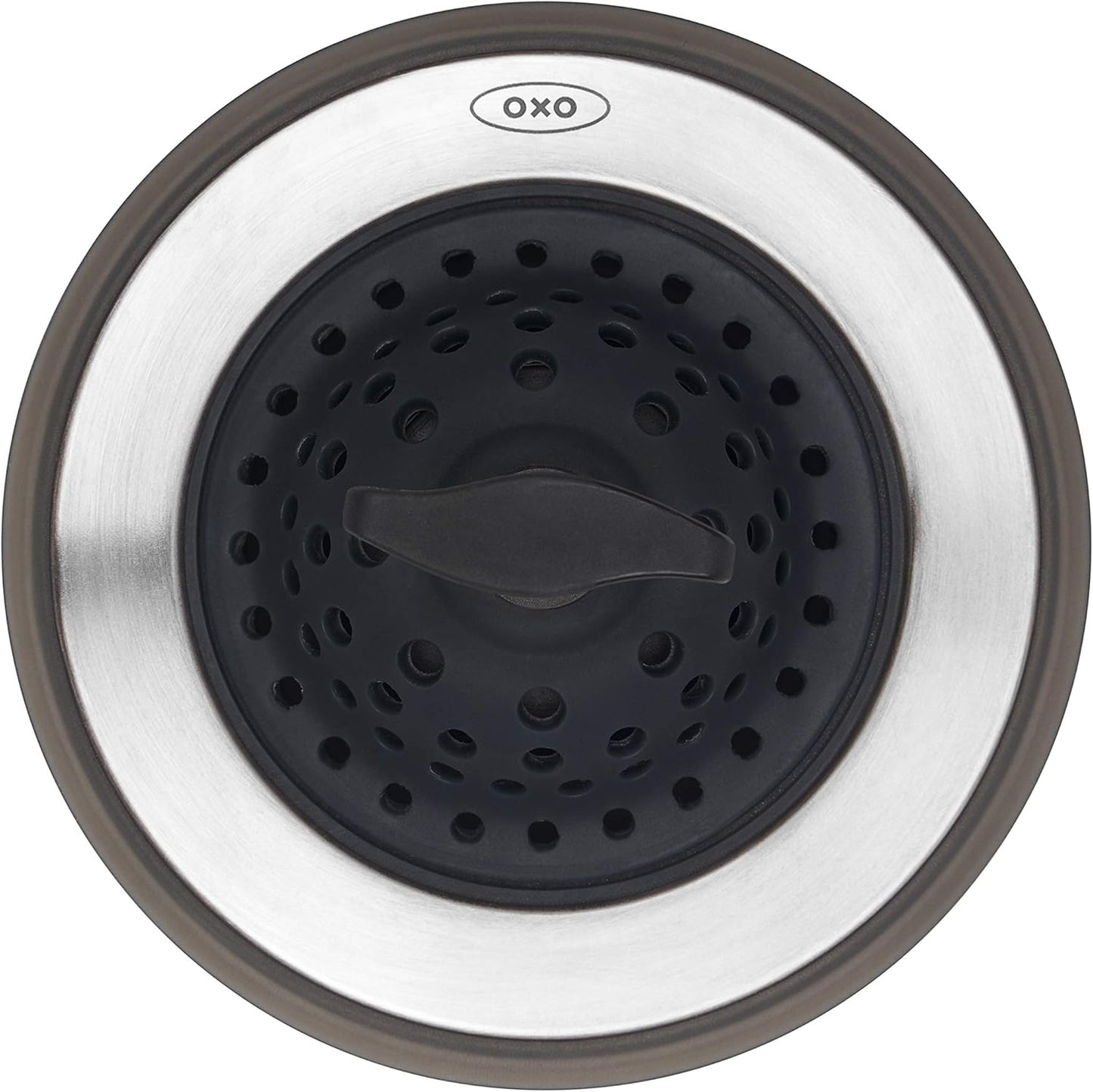 OXO Good Grips 2-in-1 Sink Strainer Stopper – No-Install Drain Cover for Safer Use Around Curious Kids and Pets