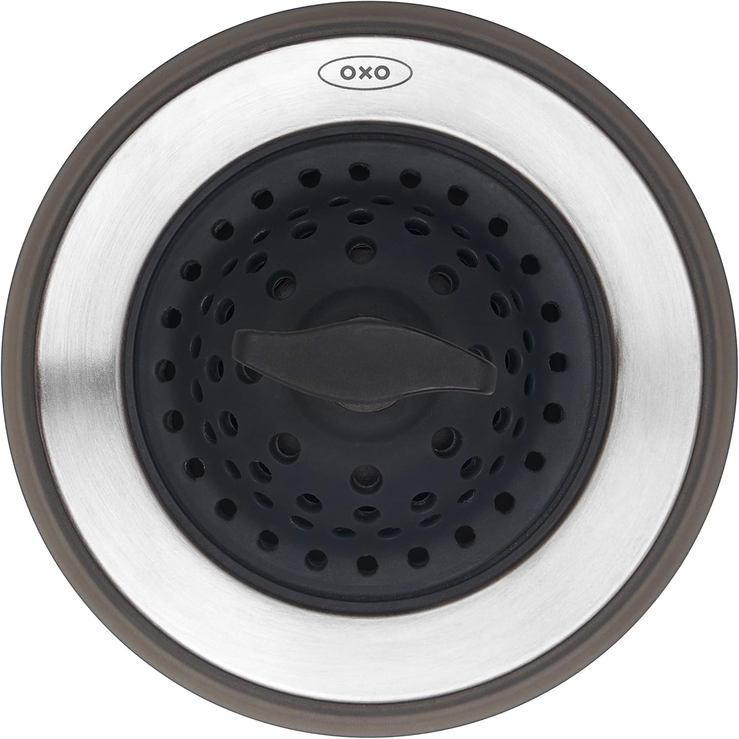 OXO Good Grips 2-in-1 Sink Strainer Stopper – No-Install Drain Cover for Safer Use Around Curious Kids and Pets