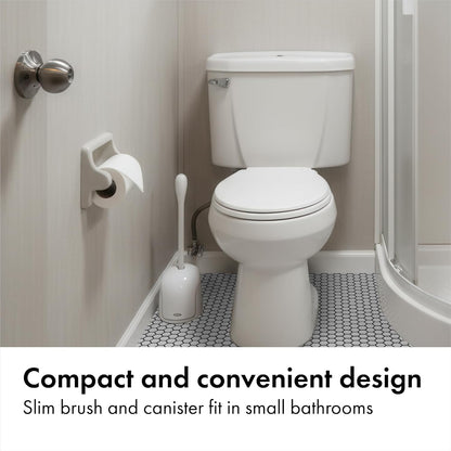 OXO Good Grips Designer Toilet Brush – Bathroom Style Refresh in White or Gray for Contemporary Homes