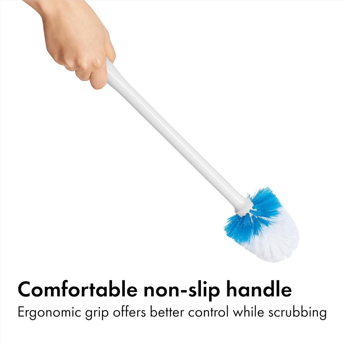 OXO Good Grips Designer Toilet Brush – Bathroom Style Refresh in White or Gray for Contemporary Homes