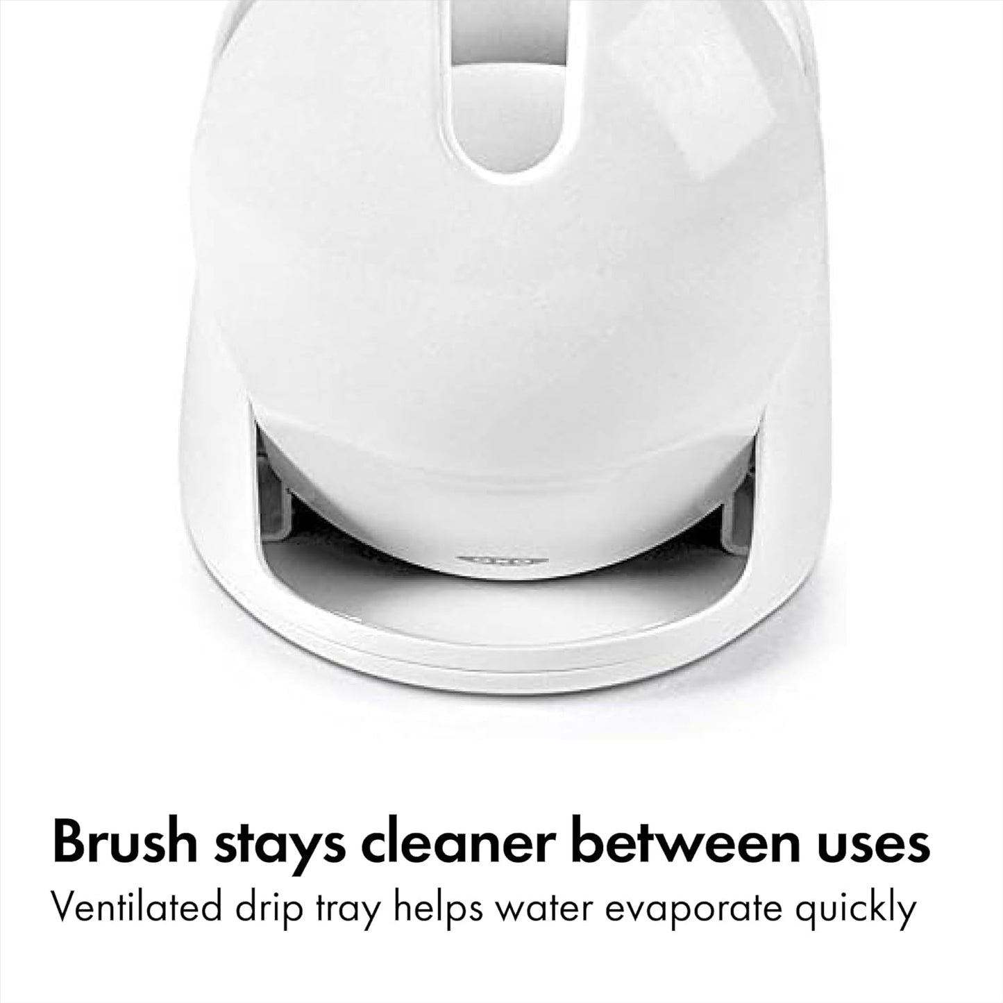 OXO Good Grips Designer Toilet Brush – Bathroom Style Refresh in White or Gray for Contemporary Homes