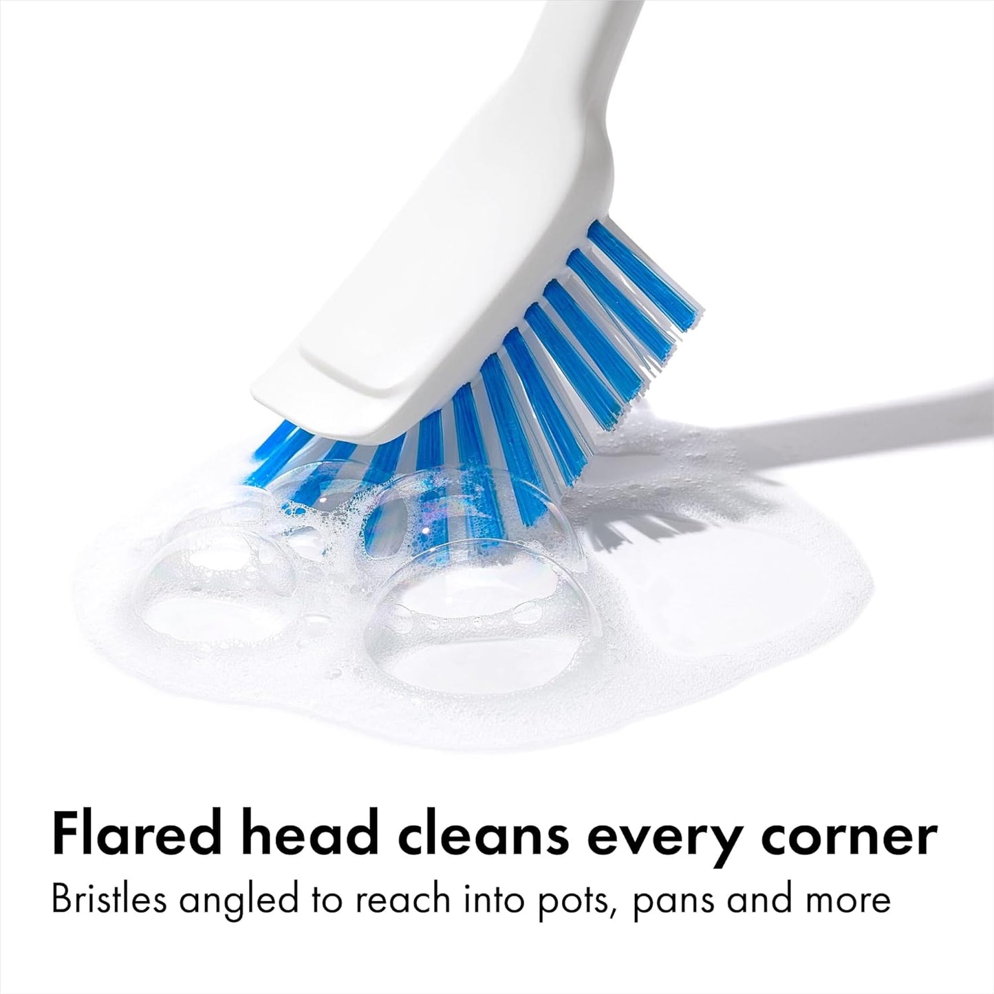 OXO Good Grips Dish Brush – Efficient Kitchen Sink Companion for Tight Schedules, Flared Brush Head Reaches Corners Fast