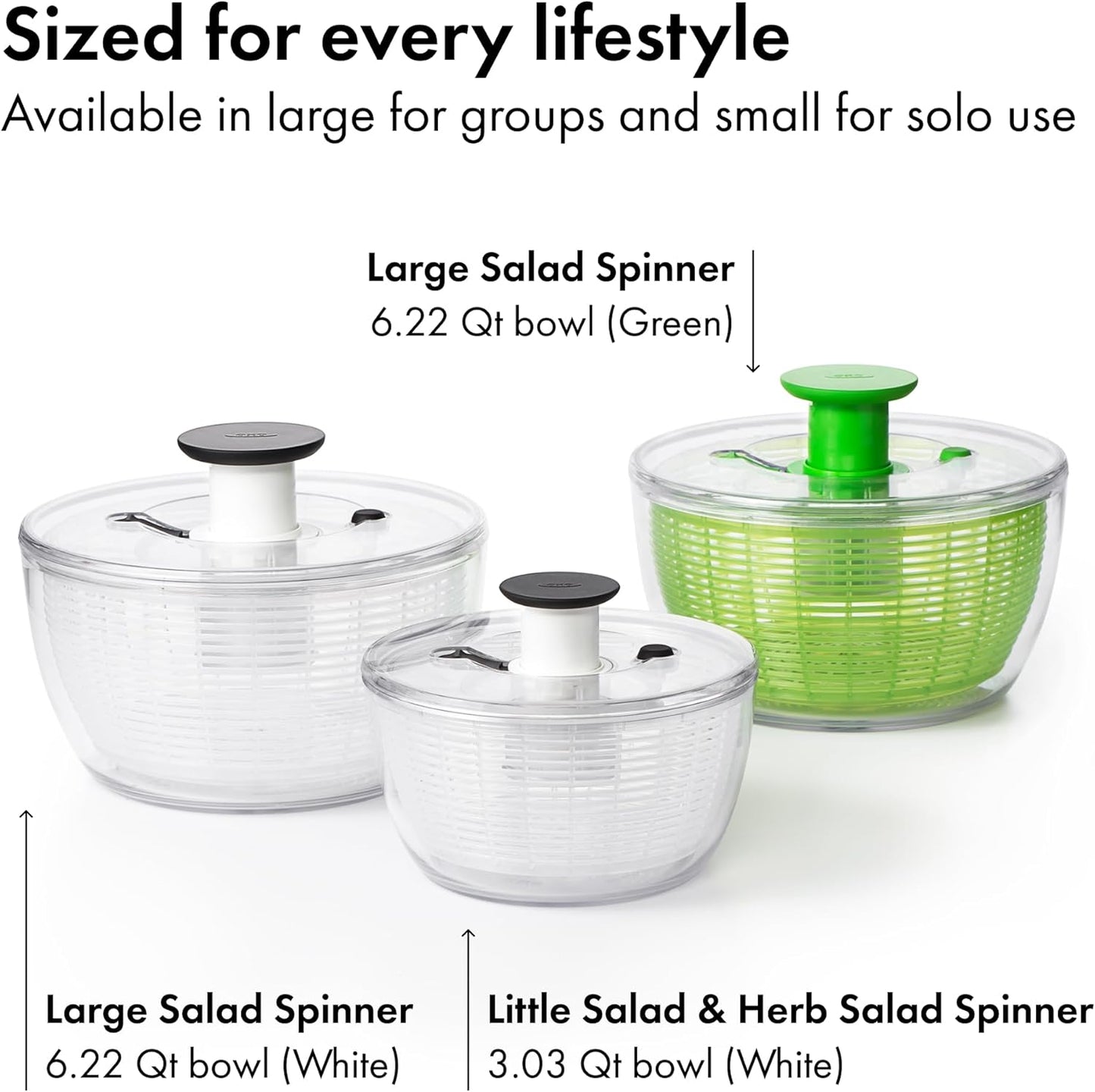 OXO Good Grips Salad Spinner | Bulk Pack Salad Prep Solution for Caterers and Busy Cafés | 4 and 12 Pack Options