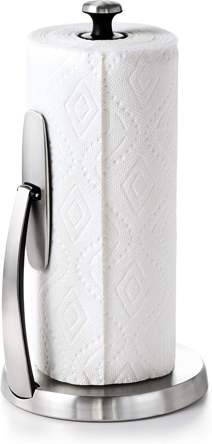 OXO Good Grips SimplyTear Paper Towel Holder Countertop – Designer-Friendly Utility Holder for Open-Concept Living Spaces