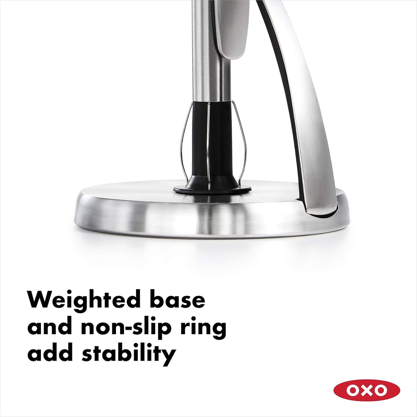 OXO Good Grips SimplyTear Paper Towel Holder Countertop – Designer-Friendly Utility Holder for Open-Concept Living Spaces