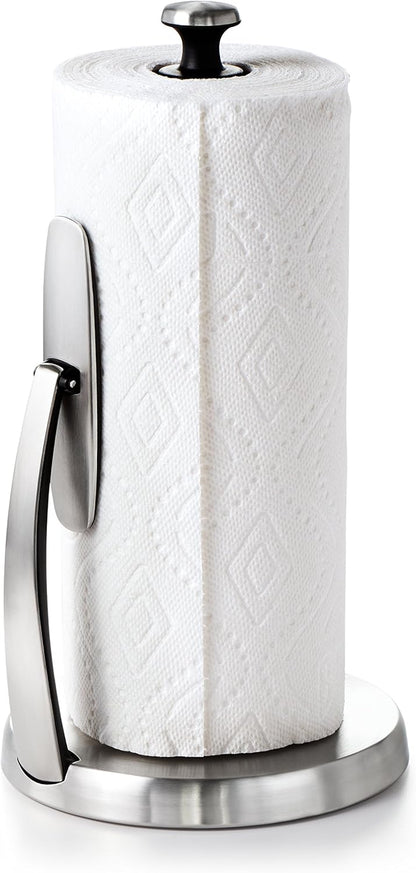 OXO Good Grips SimplyTear Paper Towel Holder Countertop – Designer-Friendly Utility Holder for Open-Concept Living Spaces