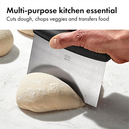 OXO Good Grips Stainless Steel Multi-Purpose Scraper & Chopper – Design-Forward Kitchen Tool for Display-Friendly Utensil Crocks
