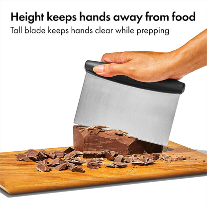 OXO Good Grips Stainless Steel Multi-Purpose Scraper & Chopper – Design-Forward Kitchen Tool for Display-Friendly Utensil Crocks