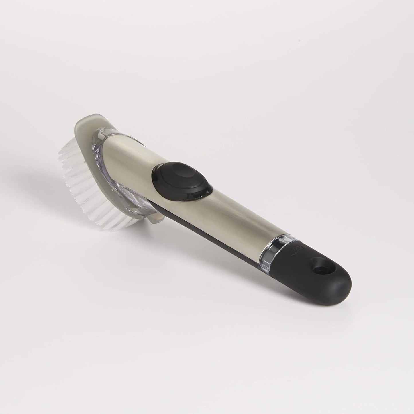 OXO Steel Soap Dispensing Dish Brush – Secure Wet-Grip Dish Brush for Assisted Living and Aging-Adult Kitchens