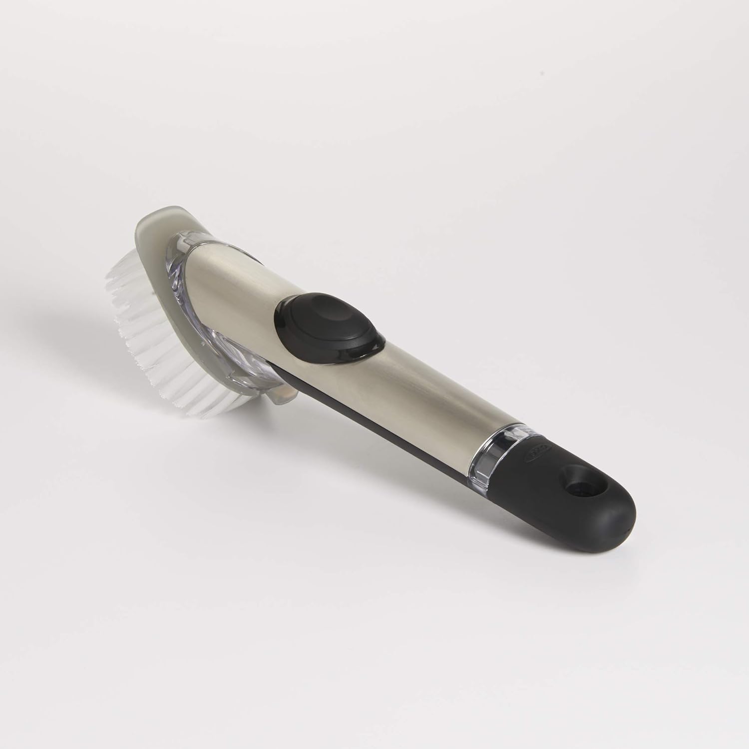 OXO Steel Soap Dispensing Dish Brush – Secure Wet-Grip Dish Brush for Assisted Living and Aging-Adult Kitchens