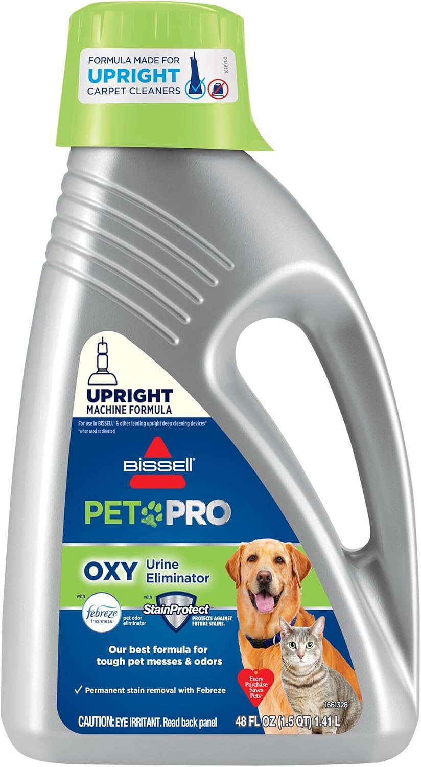 oxy-powered stain removal targeting urine, vomit, blood, mud, and wine
