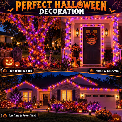 OZS 2-Pack Halloween String Lights – Outdoor Party Mood Set, Timer and Twinkle Function