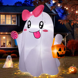 zukakii Child-Safe LED Ghost Inflatable – Cute Halloween Display for Kids' Room and Front Porch