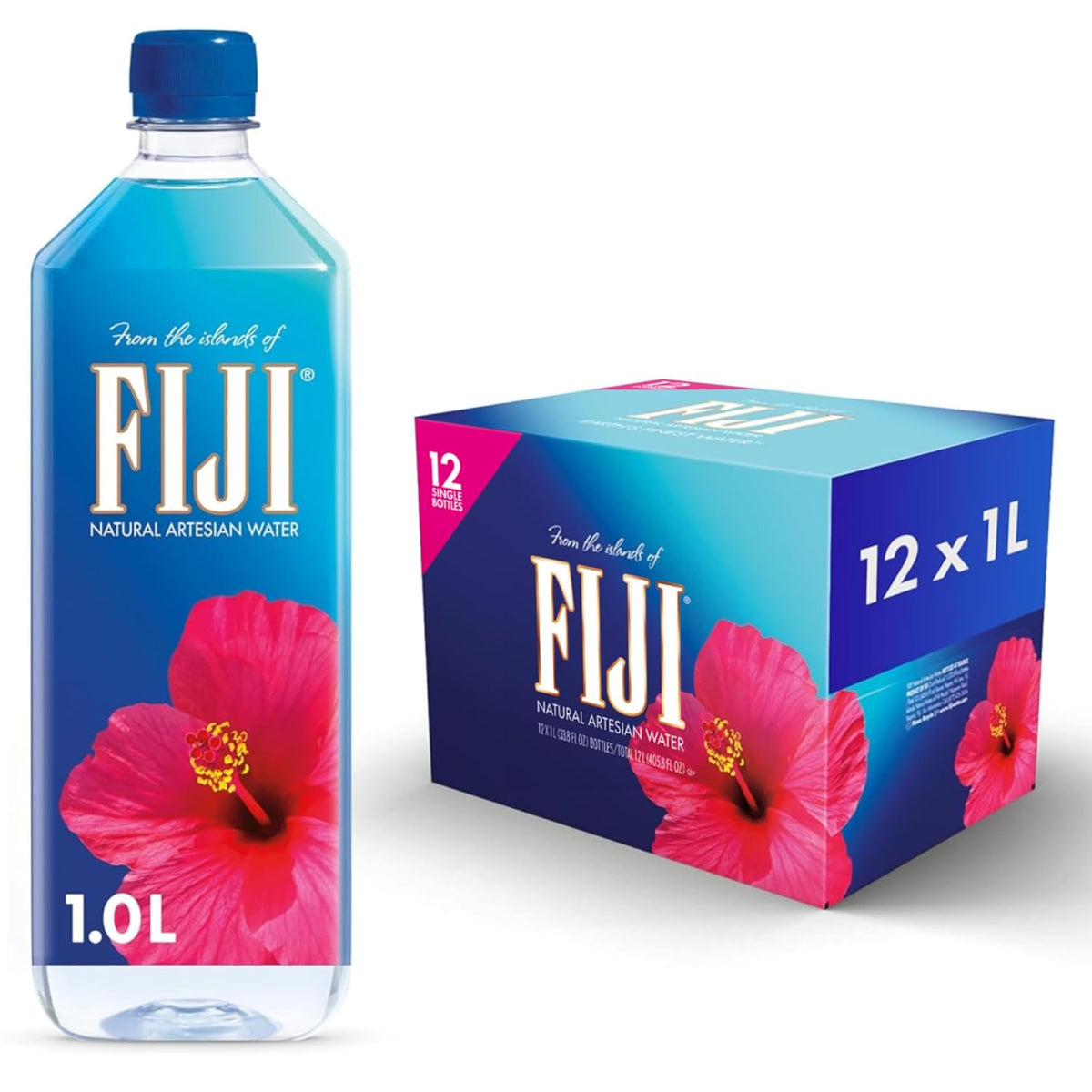 pack of 12, 1.0l (33.8 fl oz) bottles for bulk hydration supply