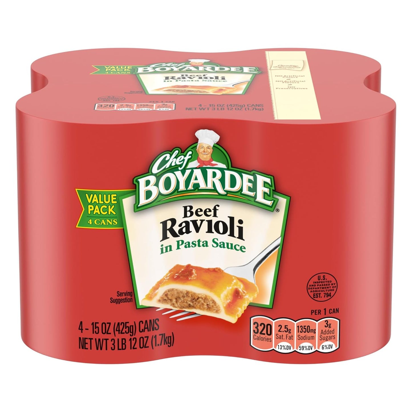 pack of 4 easy-open 15 oz cans (2 servings per can, 8 total servings)