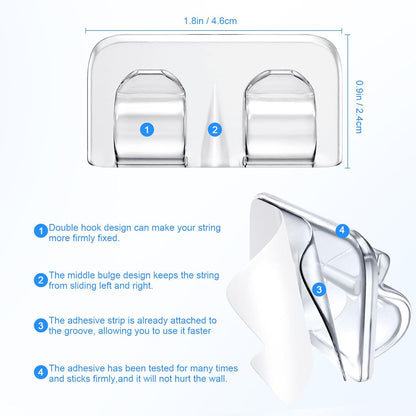 pack of 40 hooks (plus 4 metal hooks) for full perimeter coverage