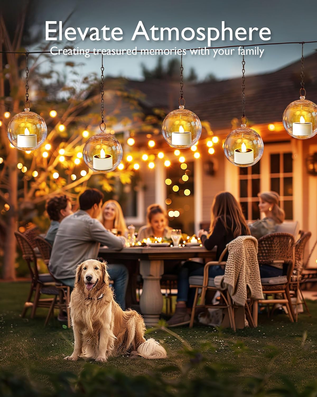 pack options of 4 (with hanging lantern cups), 8, or 12 lights for scalable coverage