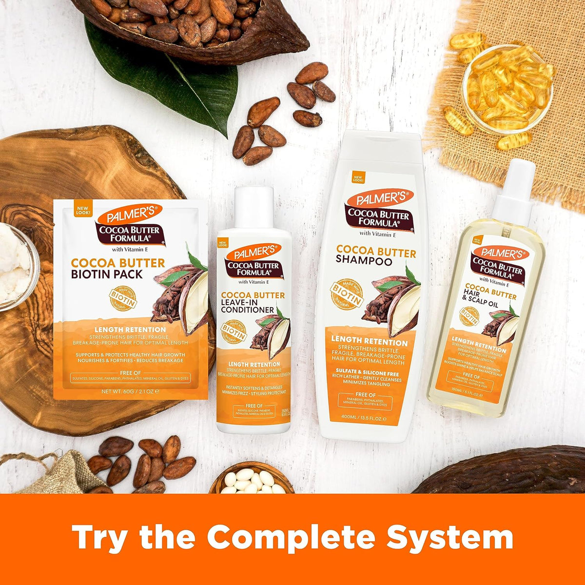 Palmer's Cocoa Butter & Biotin Length Retention Pack – Family-Safe Deep Conditioner for the Shared Bathroom