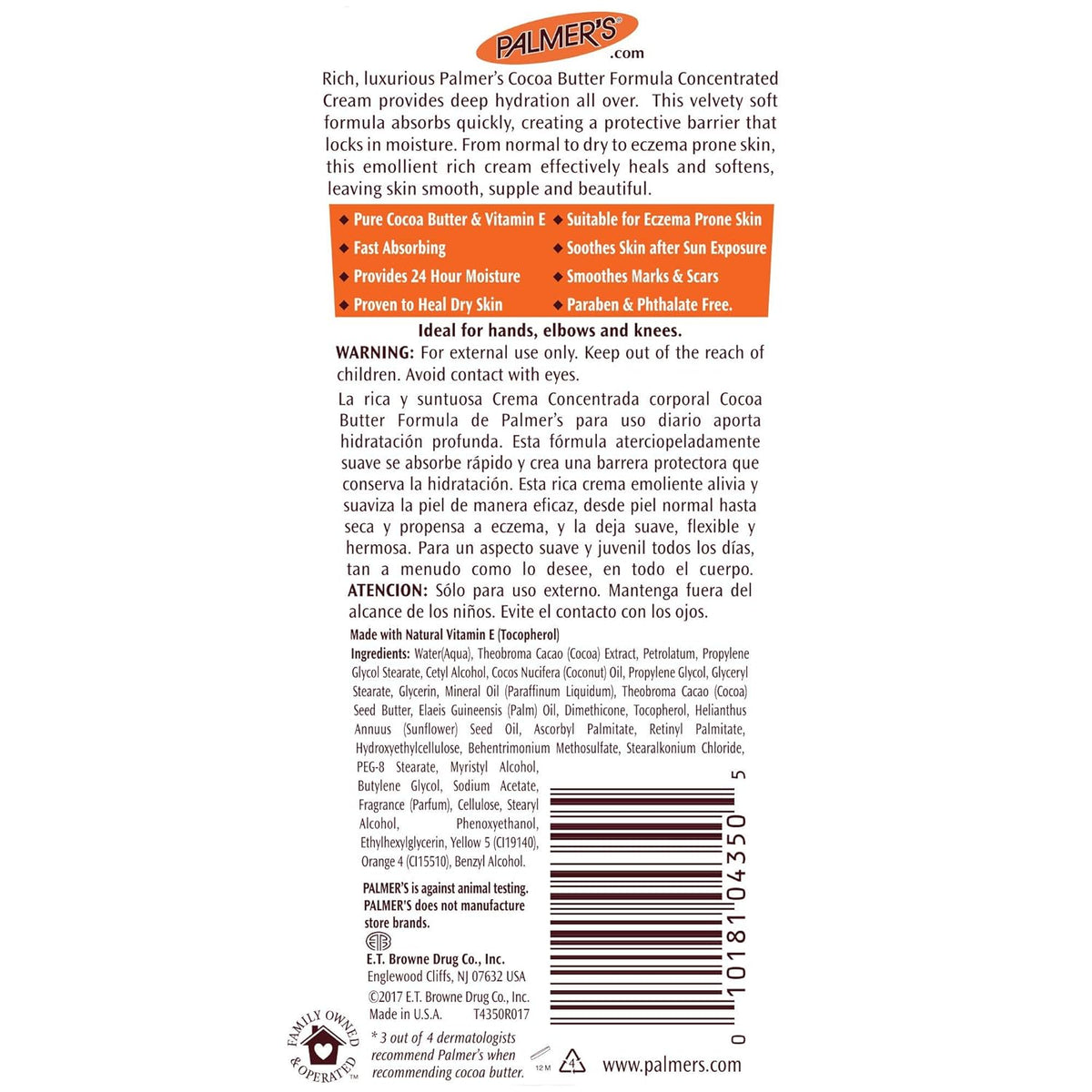 Palmer's Cocoa Butter Daily Therapy Cream – Portable Skin Recovery for Camping, Hiking, and Outdoor Sun Exposure