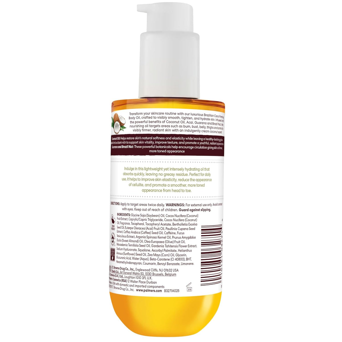 Palmer's Coconut Oil Formula Brazilian Coco Firming Body Oil – Housewarming & Bridesmaid Gift, Ready-to-Gift Firming Body Treatment