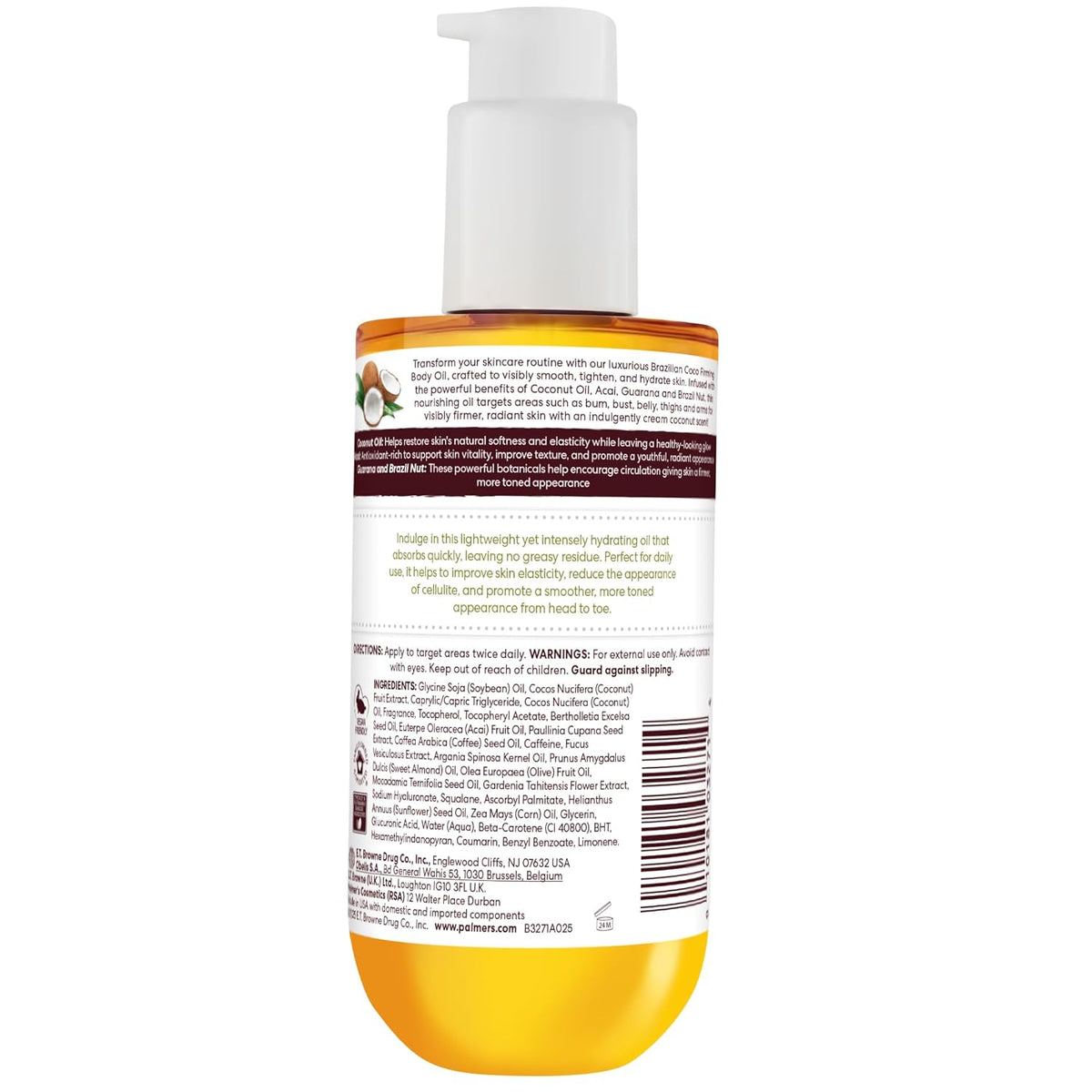 Palmer's Coconut Oil Formula Brazilian Coco Firming Body Oil – Housewarming & Bridesmaid Gift, Ready-to-Gift Firming Body Treatment