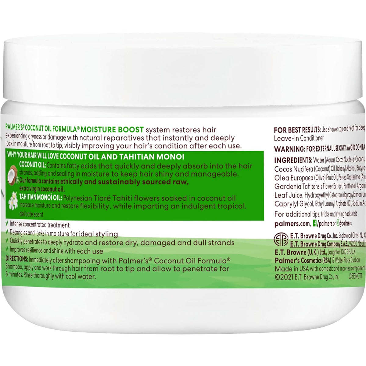 Palmer's Coconut Oil Formula Deep Conditioner for Women — Weekly Self-Care Hair Ritual, 12 Fl Oz Moisture Boost Treatment