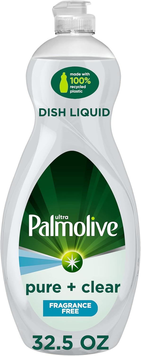Palmolive Ultra Pure + Clear Dish Soap – Hypoallergenic Family Dinner Cleanup for Allergy-Prone Homes