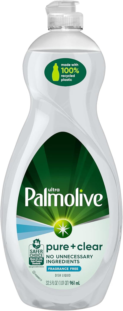 Palmolive Ultra Pure + Clear Dish Soap – Hypoallergenic Family Dinner Cleanup for Allergy-Prone Homes
