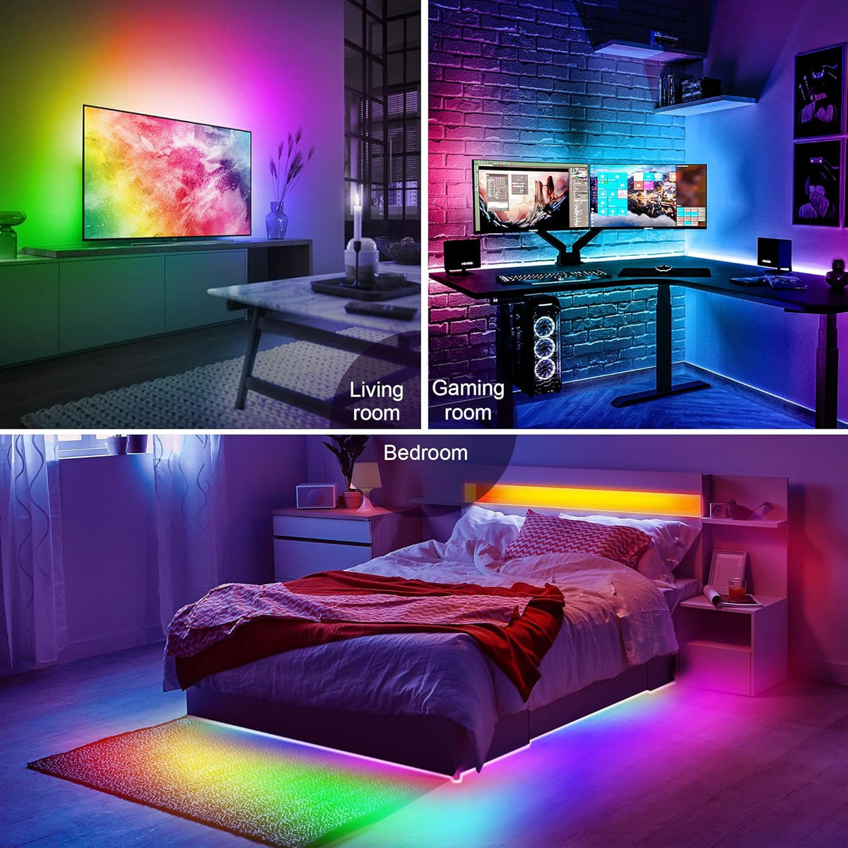 PANGTON VILLA Minimalist TV Light Strip – Single Cable Setup with No Extra Adapter Needed