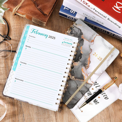 PAPERIAN 2024 Planner – Less-is-More Planner for Writing Desk, Lay-Flat Twin-Wire Binding