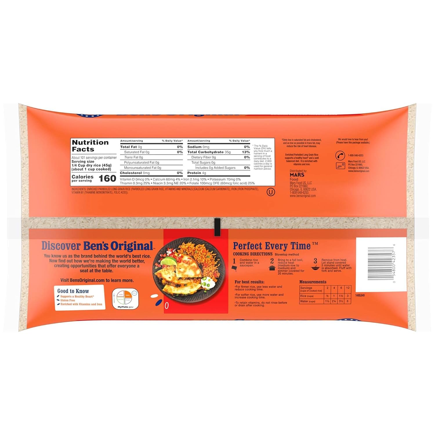 parboiled long grain white rice for separate, fluffy grains