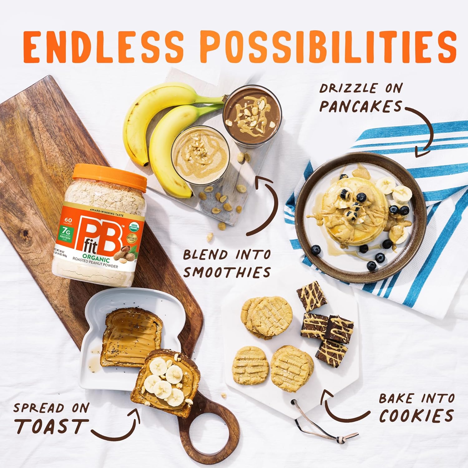 PBfit Organic PB Powder – Lunchbox Stir-In for Yogurt Bowls and Apple Dips