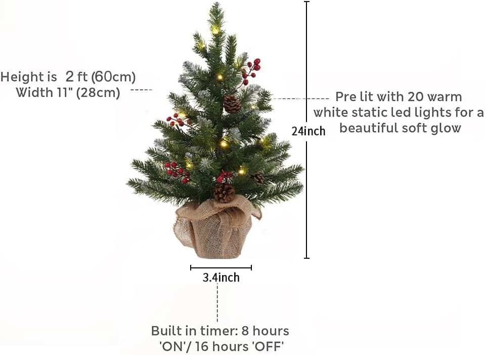 pe (polyethylene) needles with snow-flock finish for a realistic wintery appearance