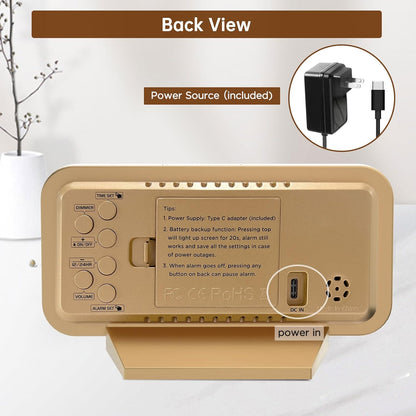Peakeep Modern Mirror Clock – Workspace Accent for Remote Workers with Battery Backup Reliability