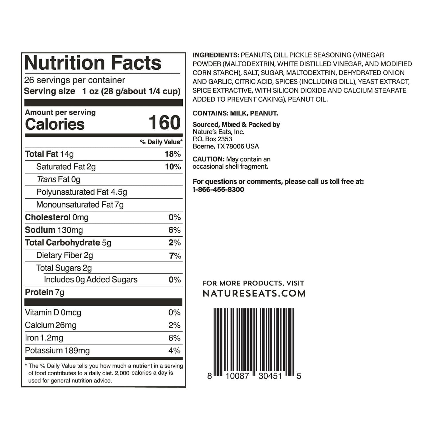 peanut base providing protein and crunch