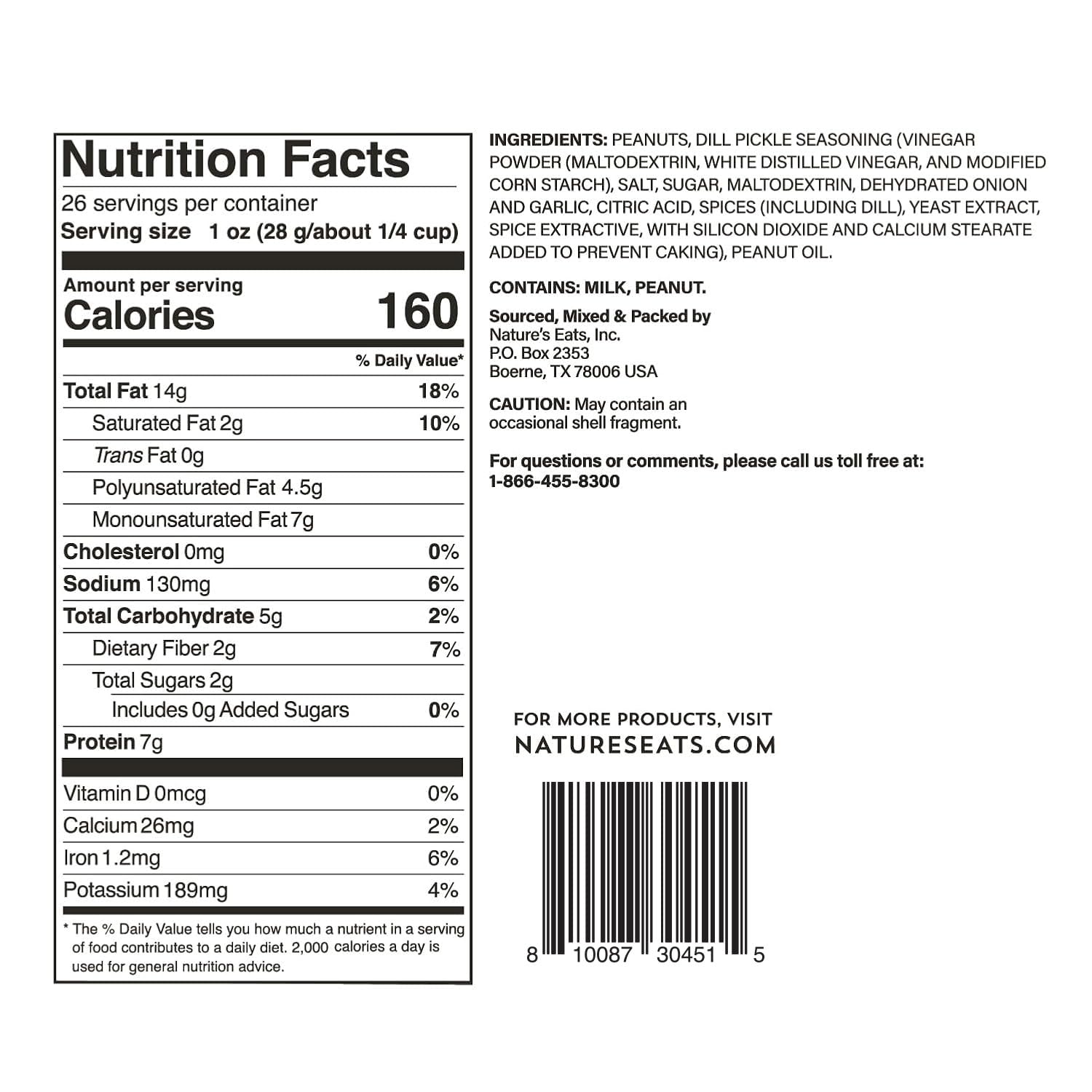 peanut base providing protein and crunch