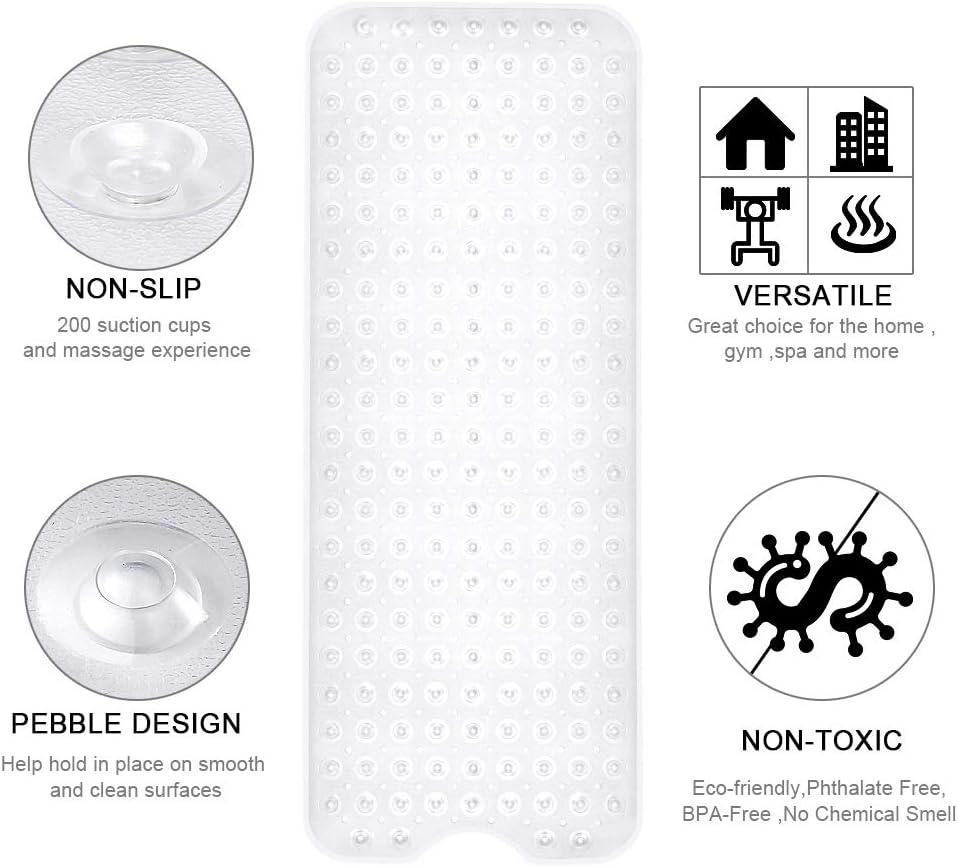 pebble-style textured surface that doubles as a foot massager
