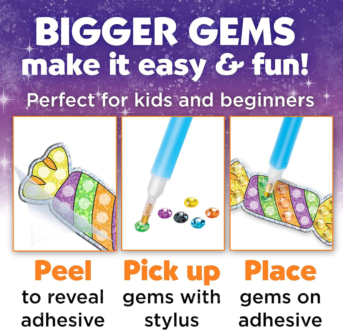 peel-and-stick adhesive backing system for mess-free, no-glue crafting