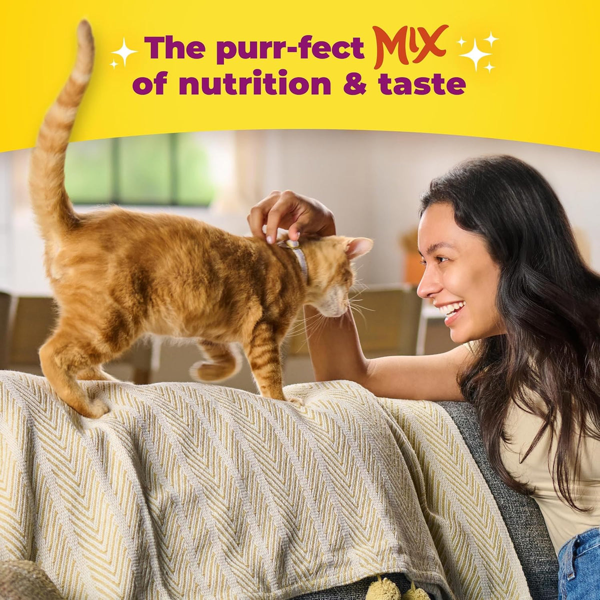 pellet/kibble form in resealable-style bag for easy scooping and storage