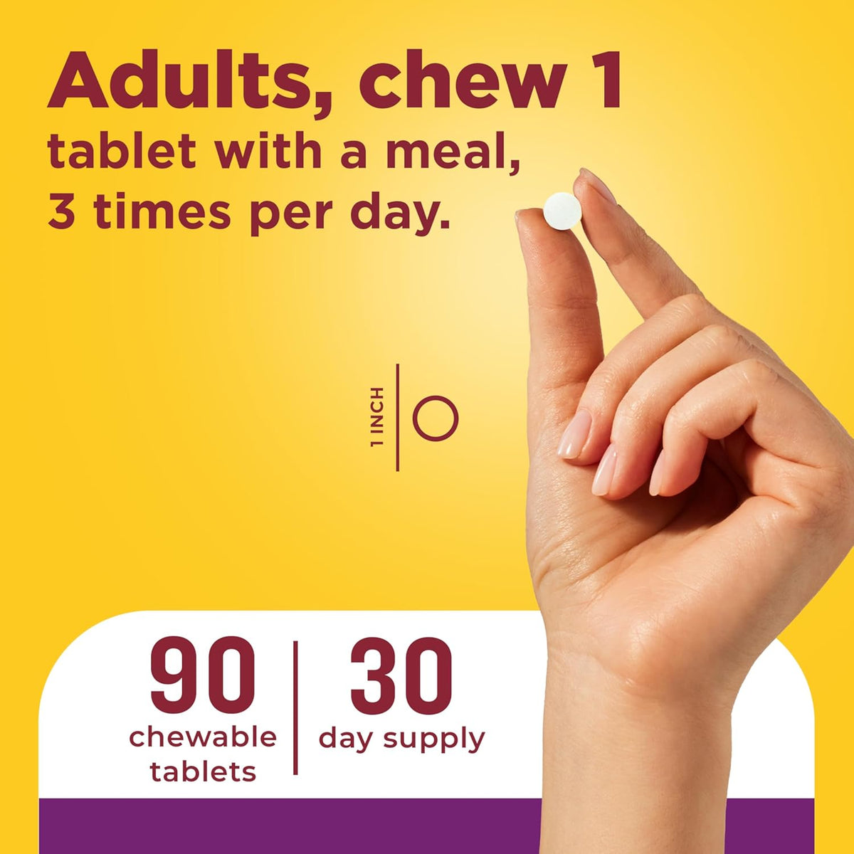 peppermint-flavored vegetarian tablets designed for convenient chewing with water