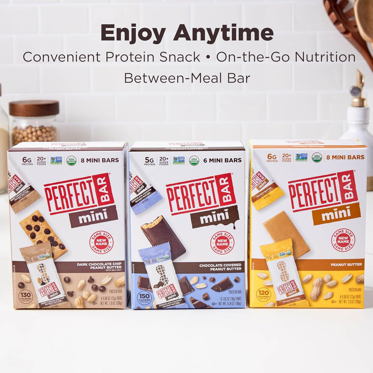 Perfect Bar Mini Peanut Butter Protein Bar – Whole Food Snack for Clean Eating Adults, Refrigerated Fresh Treat