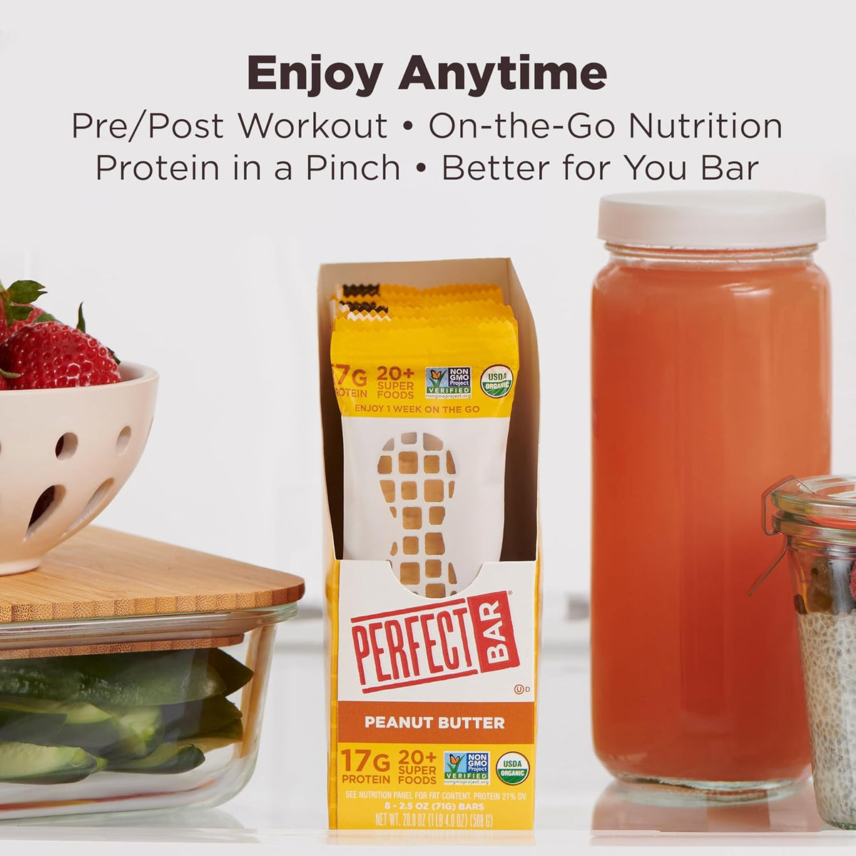Perfect Bar Protein Bar – Travel-Ready Protein for Weekend Trips and Errands, Refrigerated Snack