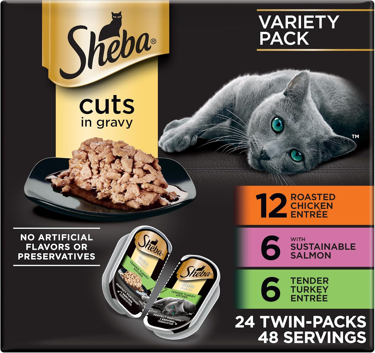 perfect portions twin-pack trays at 2.6 oz each, designed to snap, peel, and serve