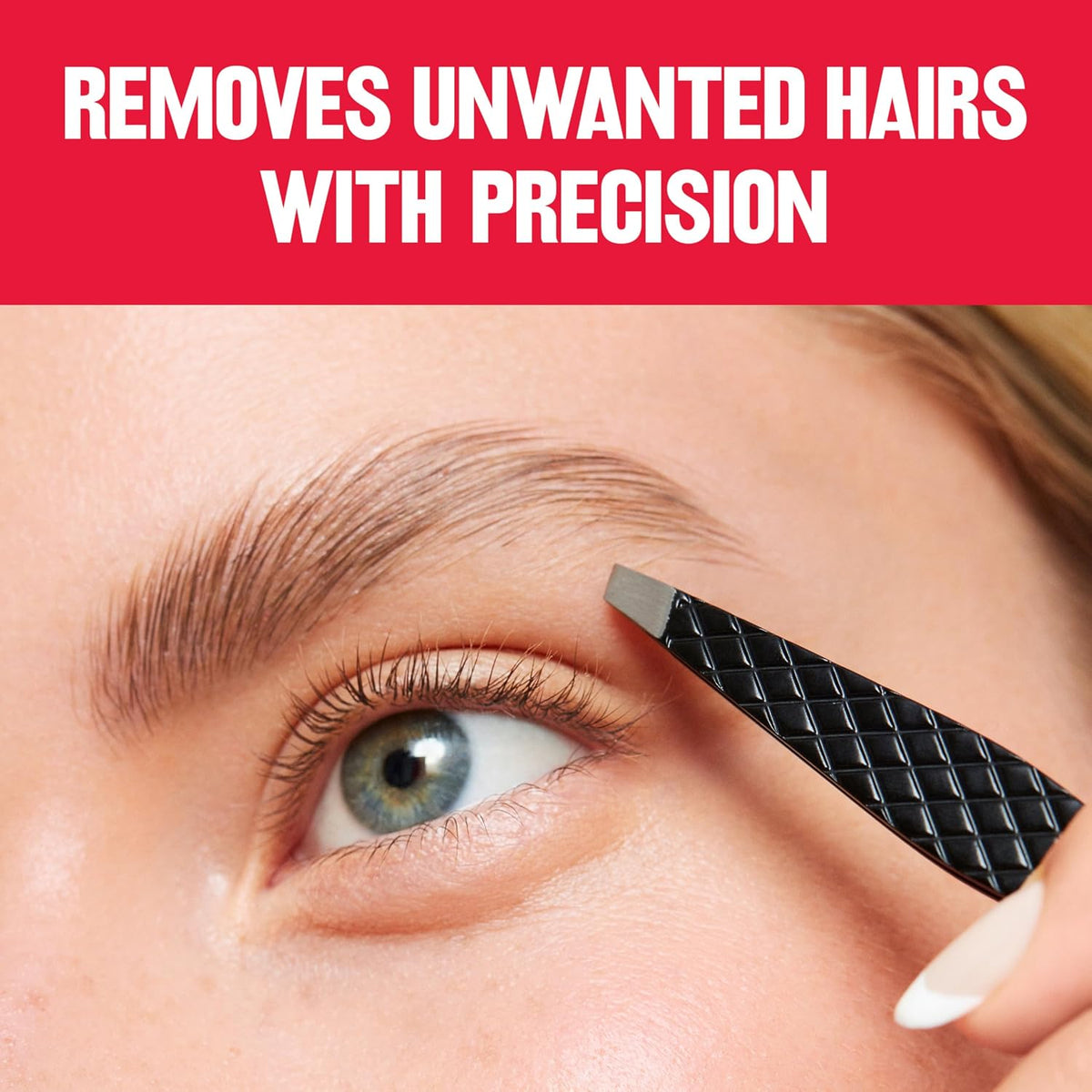 Revlon Expert Slant Tip Tweezer – Neutral Black Finish for Clean Aesthetic, Precision Plucker