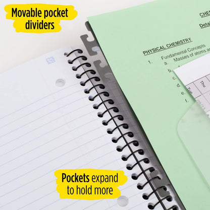 perforated pages, pen loop, and available in 7 colors plus 1-pack and 6-pack configurations