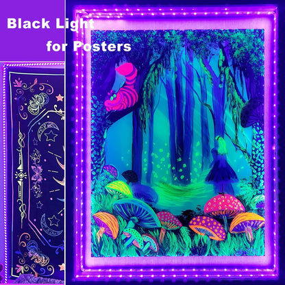 Pet-Friendly Blacklight Strip Lights, 5V Low Heat UV Strip with Overheat Protection for Home