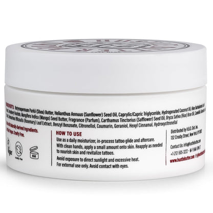 Hustle Butter Vegan Tattoo Cream 5oz – Cruelty-Free and Clean-Ingredient Formula for Allergic-Reaction-Free Tattoo Recovery